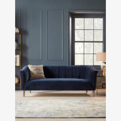 Cox and Cox Kemi Two Seater Sofa – Deep Cyan Opulent Cotton Velvet