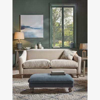 Cox and Cox Assan Three Seater Sofa – Eucalyptus Cotton Stripe