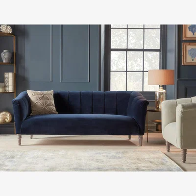 Cox and Cox Kemi Two Seater Sofa – Charcoal Velvet