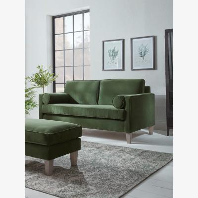 Cox and Cox Toulon Three Seater Sofa – Deep Cyan Opulent Cotton Velvet