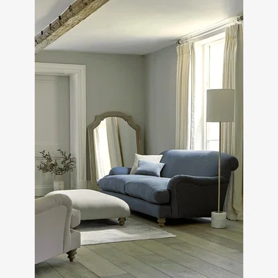 Cox and Cox Cosy Midi Sofa French Blue Linen Cotton Blend (Sample)