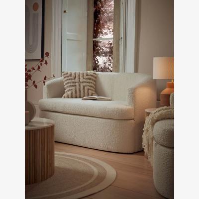 Cox and Cox Lulea Two Seater Sofa – Deep Cyan Opulent Cotton Velvet