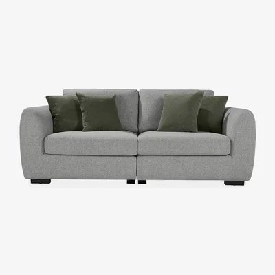 Cult Furniture £100  Off  Hayden 4 Seater Sofa, Grey Chenille