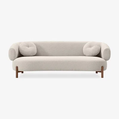 Cult Furniture Hallfield 3 Seater Sofa, Speckled Stone Sustainable Boucle