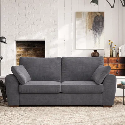 Dunelm Madison 3 Seater Sofa Aqua Clean Chenille Grey