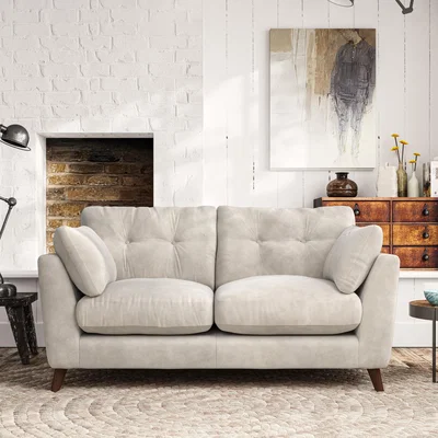 Dunelm Peyton Large 2 Seater Sofa Aqua Clean Chenille Sandstone