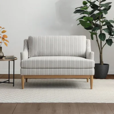 Dunelm Return - Zella Natural Striped Chenille 2 Seater Sofa