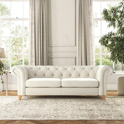 Dunelm Pimlico Large 3 Seater Sofa Chunky Tonal Weave Ivory