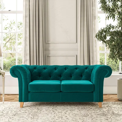 Dunelm Pimlico Large 2 Seater Sofa House Velvet Peacock