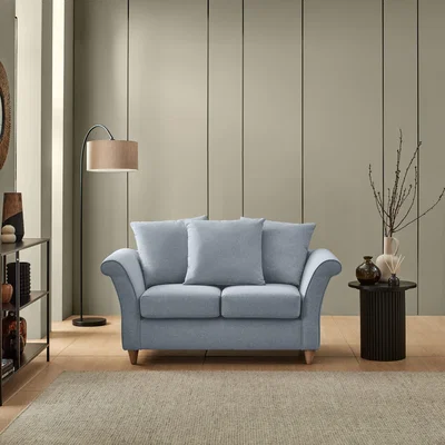 Dunelm Dixie 2 Seater Sofa, Soft Texture Fabric Denim