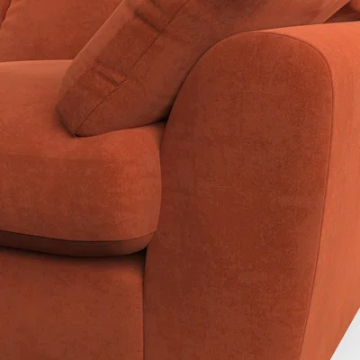 Dunelm Madison Large 3 Seater Sofa Luxury Velvet Orange Umber