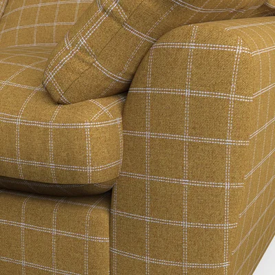 Dunelm Madison 4 Seater Sofa Check Ochre