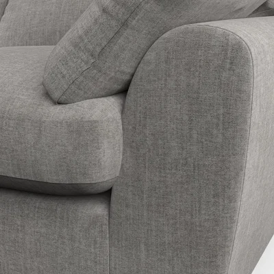 Dunelm Madison 4 Seater Sofa Tonal Plush Chenille Grey