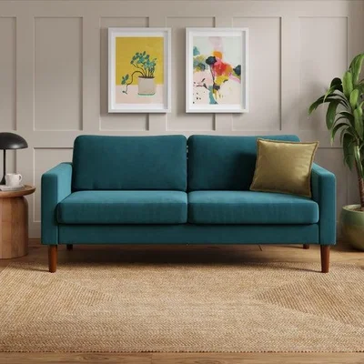 Dunelm Jacob Velvet Compact 3 Seater Sofa