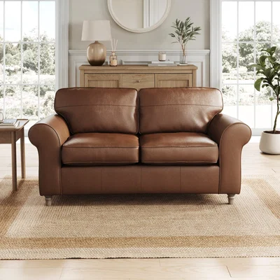 Dunelm Flori Vintage Leather 2 Seater Sofa