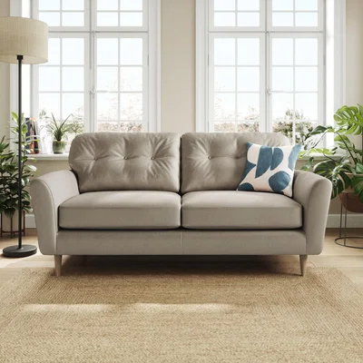 Dunelm Sven Opulent Velvet 3 Seater Sofa Grey