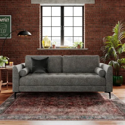 Dunelm Max Multi Yarn Boucle 3 Seater Sofa with Metal Legs
