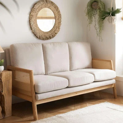 Dunelm Ida Rattan 3 Seater Sofa Natural
