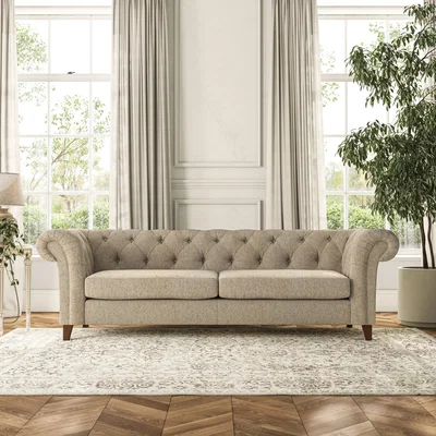 Dunelm Pimlico 4 Seater Sofa Chunky Weave Honey