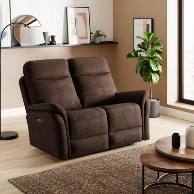 Dunelm Monte Faux Suede Power Recliner 2 Seater Sofa Faux Suede Pinecone