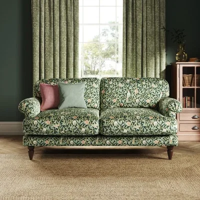 Dunelm Jolene William Morris Bird & Pomegranate Print Velvet 3 Seater Sofa