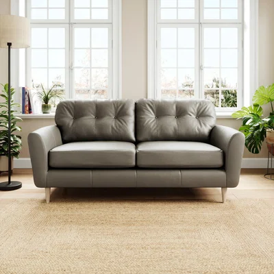Dunelm Sven Classic Leather 3 Seater Sofa