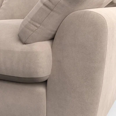 Dunelm Madison Large 3 Seater Sofa Luxury Velvet Natural