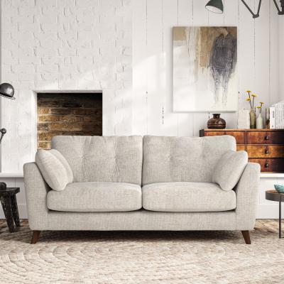 Dunelm Peyton 3 Seater Sofa Chunky Chenille White Sand