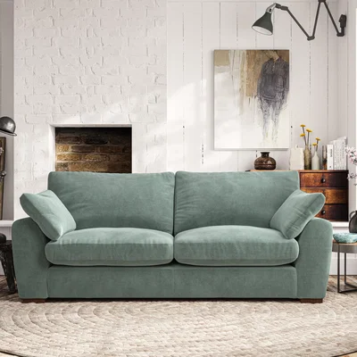 Dunelm Madison Large 3 Seater Sofa Luxury Velvet Lilypad