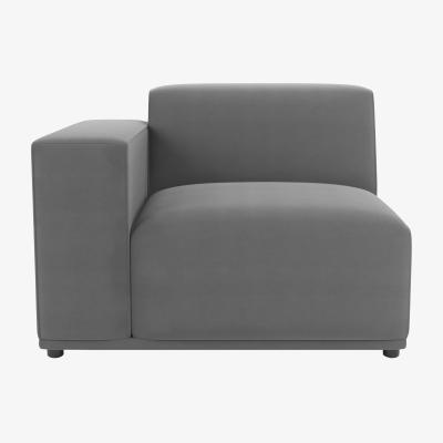 Dunelm Modular Cruz Grey Velvet 3 Seater Sofa Steeple Grey