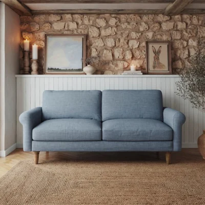 Dunelm Maeve Faux Linen Compact 3 Seater Sofa