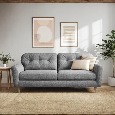 Dunelm Sven Tonal Weave 4 Seater Sofa Grey