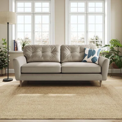 Dunelm Sven Opulent Velvet 4 Seater Sofa Grey