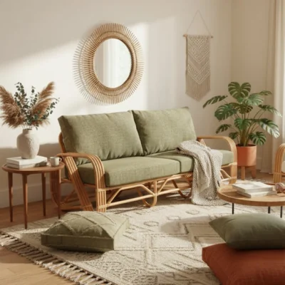 Dunelm Desser Pretzel Rattan 3 Seater Sofa