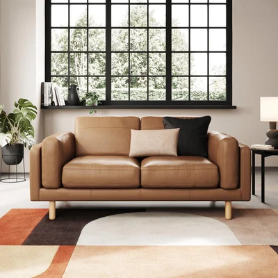Dunelm Newton Classic Leather 2 Seater Sofa