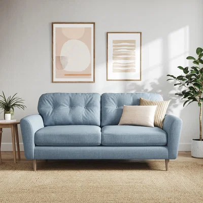 Dunelm Sven Chunky Tonal Weave 3 Seater Sofa Navy