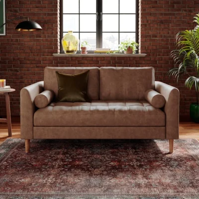 Dunelm Max Soft Faux Leather 2 Seater Sofa