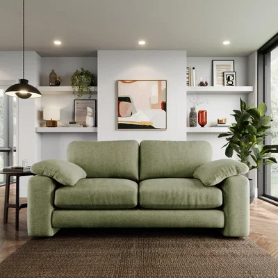 Dunelm Magnus Vintage Soft Chenille 3 Seater Sofa Vintage Chenille Soft Green