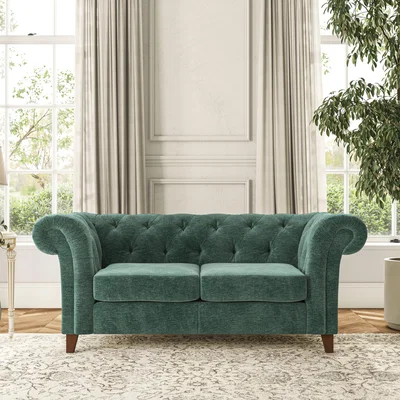 Dunelm Pimlico Large 2 Seater Sofa Luxury Chenille Pacific