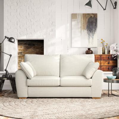 Dunelm Madison Large 2 Seater Sofa Chunky Tonal Weave Ivory