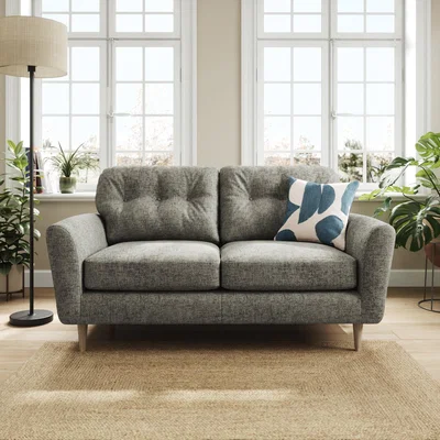 Dunelm Sven Chunky Chenille 2 Seater Sofa Charcoal
