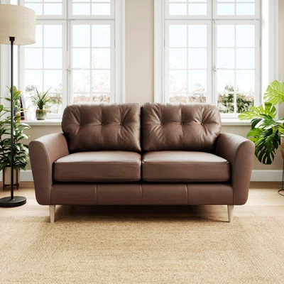 Dunelm Sven Classic Leather 2 Seater Sofa
