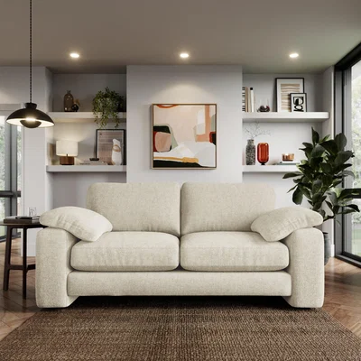 Dunelm Magnus Soft Textured Chenille 3 Seater Sofa Soft Textured Chenille Light Natural