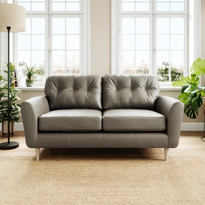 Dunelm Sven Classic Leather 2 Seater Sofa