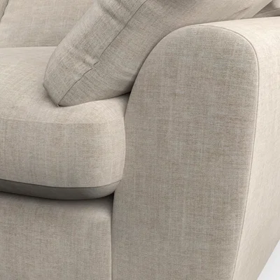 Dunelm Madison Large 2 Seater Sofa Tonal Plush Chenille Natural