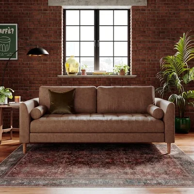 Dunelm Max Soft Faux Leather 3 Seater Sofa