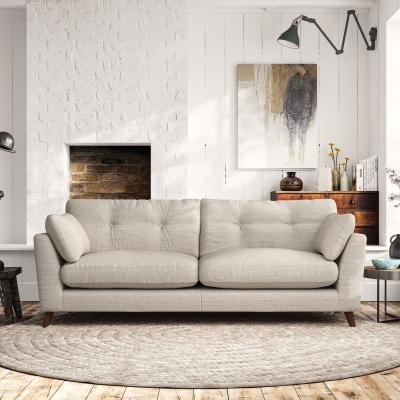 Dunelm Peyton 4 Seater Sofa Chunky Tonal Weave Natural