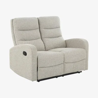 Dunelm Rena Tonal Faux Linen Manual Recliner 2 Seater Sofa
