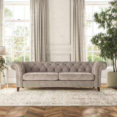 Dunelm Pimlico 4 Seater Sofa Chunky Chenille Mushroom