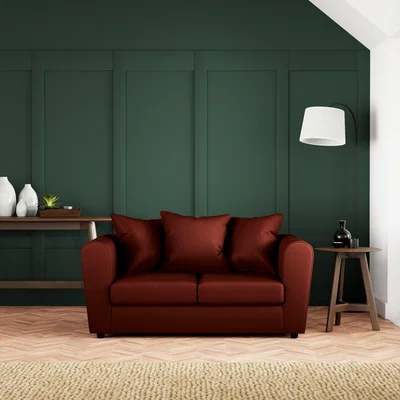 Dunelm Blake Curved Arm Opulent Velvet 2 Seater Sofa Opulent Velvet Orange Umber
